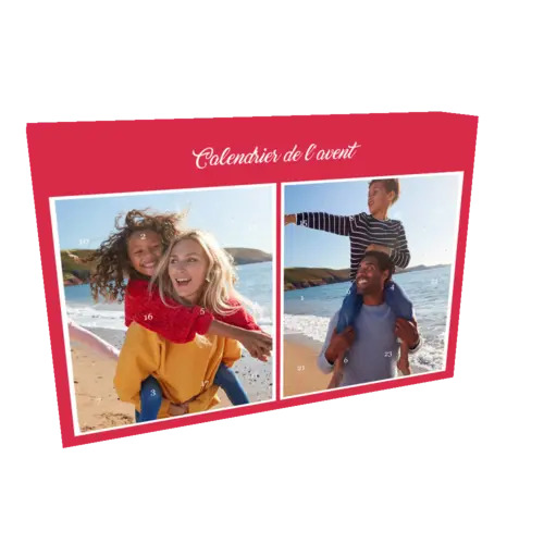 Calendrier de l'avent Double photo personnalisable 44x30x7cm