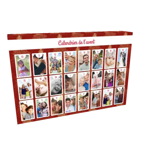 Calendrier de l'avent 24 photos sapin personnalisable 44x30x7cm