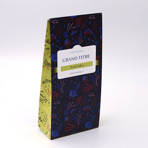 Packaging Packaging à soufflet Floral bleu nuit personnalisable