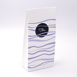 Packaging à soufflet Pastille et vague mauve personnalisable 9x19,1x4,4cm