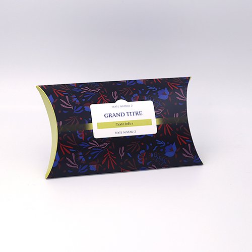 Packaging Pochette à rabats Floral bleu nuit personnalisable