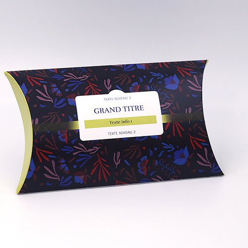 Packaging Pochette à rabats Floral bleu nuit personnalisable