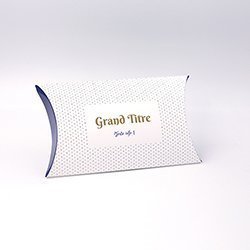 Pochette à rabats Petits points bleu or personnalisable 17x3x10,5cm