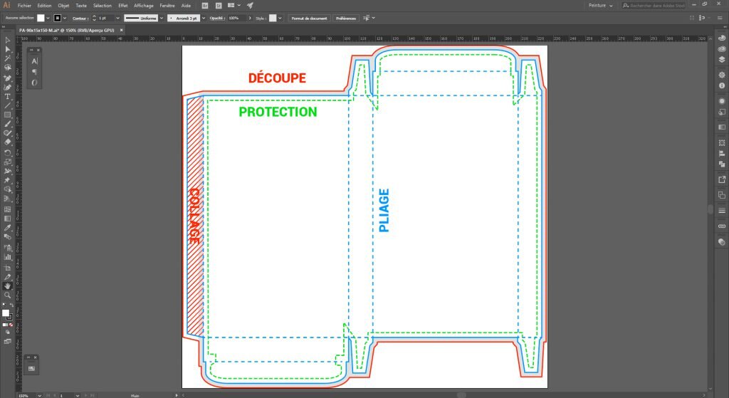 Créer un packaging avec Illustrator, préparation pour l'impression