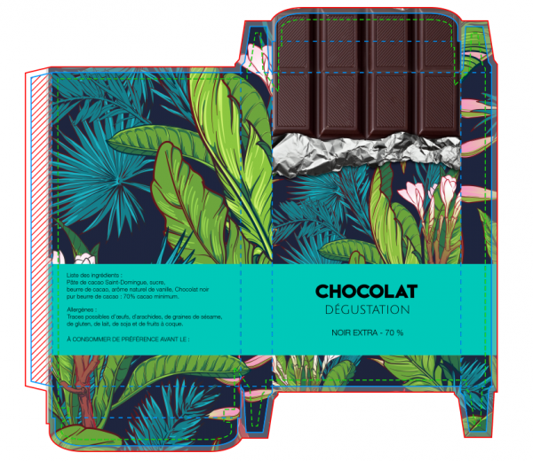 créer un packaging de tablette chocolat à partir d'un exemple existant