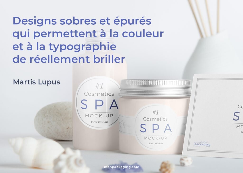 Plutôt du bon sens, n'est-ce pas ? citation Martis Lupus, Designs sobres et épurés qui permettent à la couleur et à la typographie de réellement briller.