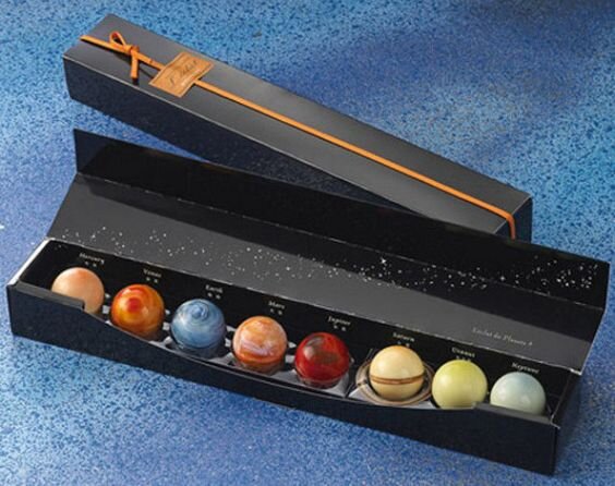 Packaging chocolat planètes