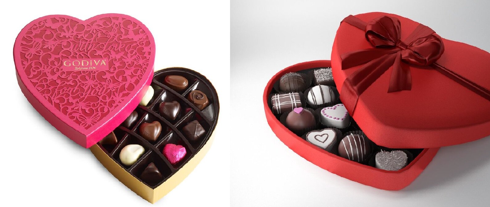 packaging chocolat en forme de coeur