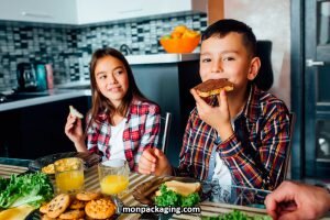 Une table de petit déjeuner en famille