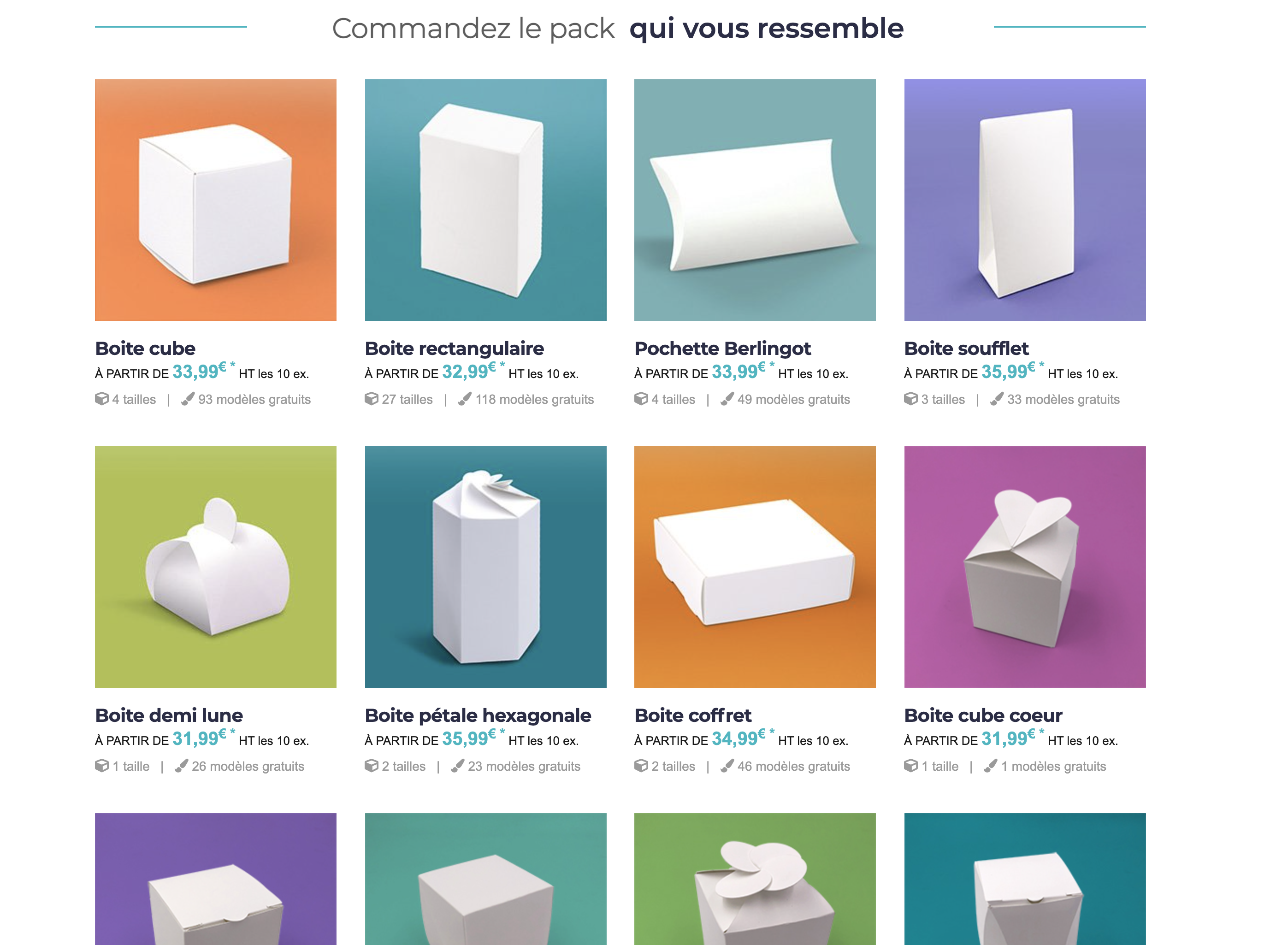 Catalogue de packaging personnalisable 