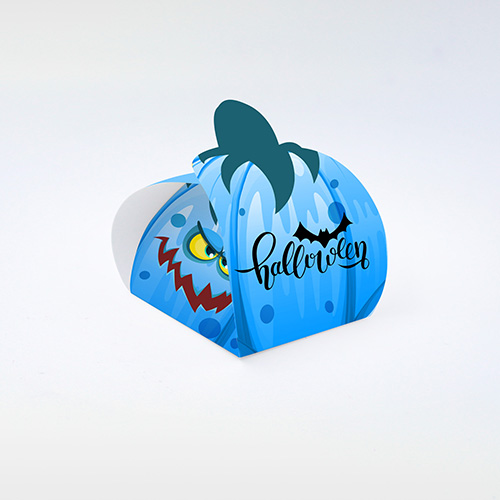 Boîte à bonbons Citrouille bleue, packaging Halloween