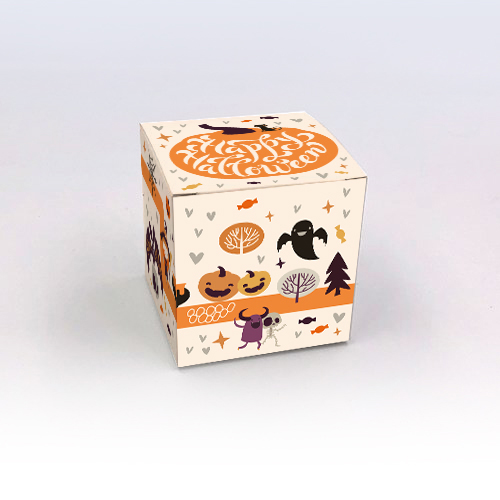 Boîte cube Chemin, packaging Halloween