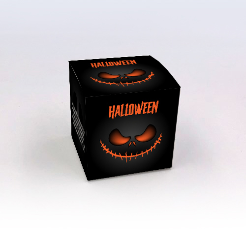 Boîte cube étrange, packaging halloween